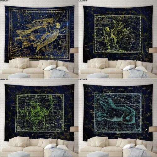 Psychedelic Starry Universe Tapestry Constellation Celestial Body Hippie Aesthetics Background Wall Hanging Hotel Bedroom Decor