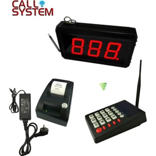 Queue Management System 2 or 3-digit number display with number ticket printer
