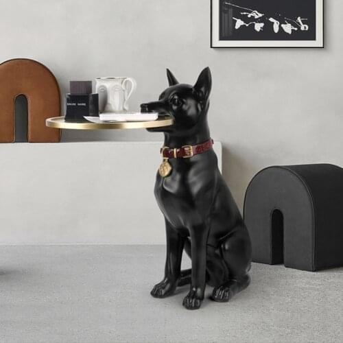 Modern Creative Light Luxury Floor Ornaments Big Dog Living Room Sofa Tea Table Model Room Storage Decorations Housewarming Gift