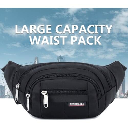 New Waterproof Men Waist Bags Fashion Money Belt Bag for Men Purse Teenagers Travel Outdoor Waist Pack Cigarette Case for Phone