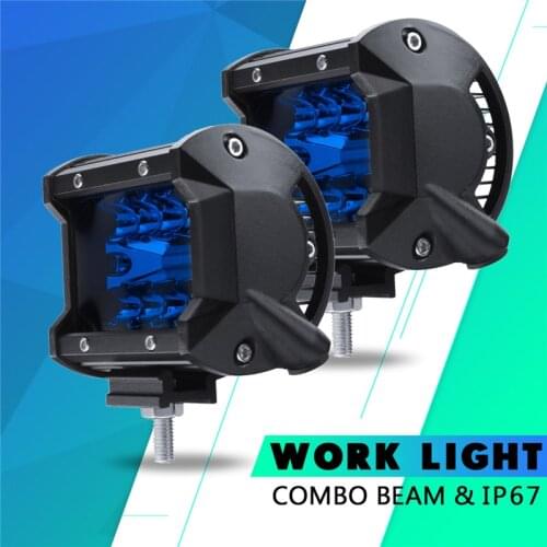 2 pcs Dropshipping LED strip light 60w work light off-road vehicle light car three-row LED light blue light