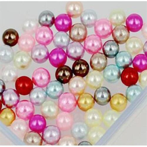 Loose 1.5mm-18mm Random Mix Color No Holes Pearl Bead DIY Plastic Imitation Pearl Beads for Garment Hand Craft Art Decoration