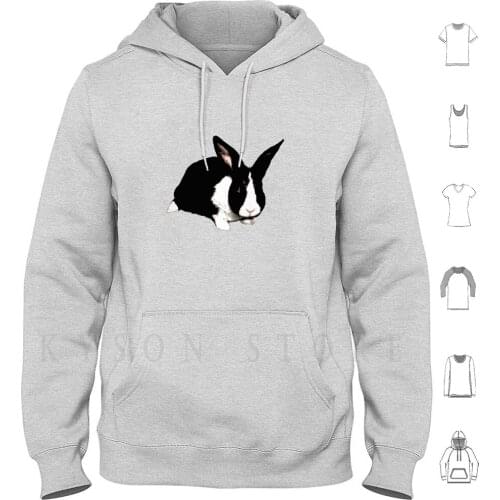 Bunny Black White Rabbit Hoodies Long Sleeve Animal Bunnies Bunny Care Child Children Cute Easter Farm Fluffy