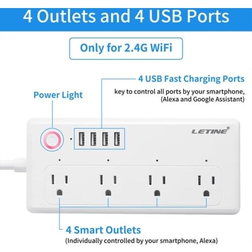 Smart Power Strip Plug US Wifi Office Surge Protector SeparateElectronic Socket Controlled Outlet for Alexa Google Home