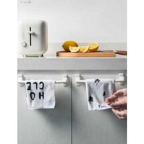 Vanzlife Cupboard Towel Rack Kitchen dishcloth towel rack household bathroom wall mounted shelf non perforated towel bar