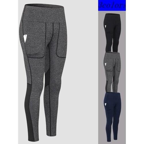 Quality Fitness High Waist Yoga Leggings Tights Women Workout Breathable Gym Clothing Female Stretchy Running Pants with Pocket
