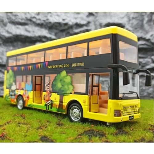 High simulation 1:50 alloy pull back double-decker bus model,city sightseeing tour bus,free shipping
