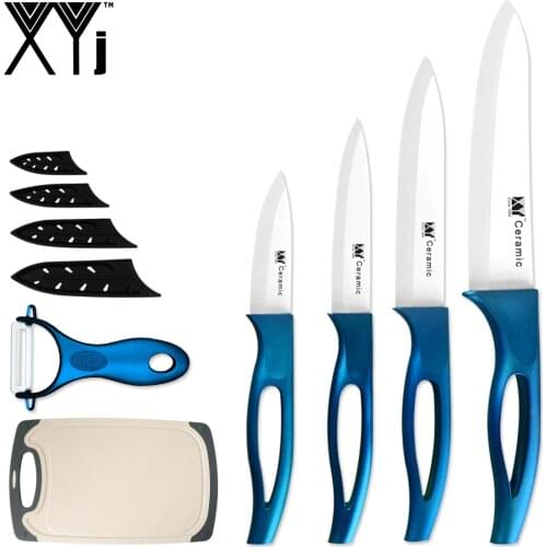 XYj Kitchen Ceramic Knives Chef Utility Slicing Paring Knife Cutting Board Vegetable Fruit Kitchen Hiking Tools Accessory