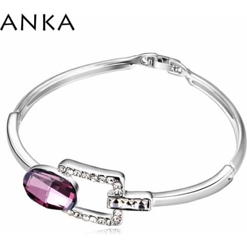 ANKA Bangles Real Rushed Trendy Pulseiras Bracelets For Women 2020 Fashion Jewelry Nouba Bangle Crystals from Austria #102558