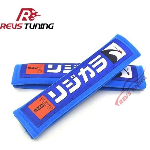 1Pair Blue/Red/Black Cotton Jdm Style Universal Spoon Sport Car Seat Belt Seatbelt Safety Belt Shoulder Pads Cover