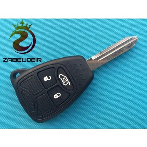 1Pcs Of New Replacement Key Case Uncut Blade With Rubber Pad For Chrysler 3 Buttons Remote Shell Blank Cover No Logo Auto Parts