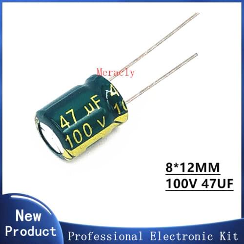 10PCS 100V 47UF 20% High frequency and low impedance in-line aluminum electrolytic capacitors long life Brand new authentic
