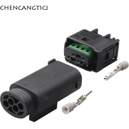 2 Sets 4 Pin Way LPG Converter Automotive Harness Connector Oxygen Sensor Socket Plug For VW BMW 1-967640-1 968399-1 8E0 971 934