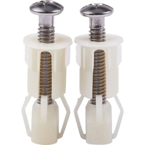 2pcs DIY Plastic Toilet Seat Screws Fixings Fit Toilet Seats Hinges Repair Tools Type&Size:4# 38Mmx5mm CNIM Hot