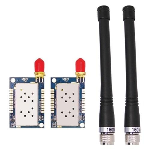 2pcs/lot 3km 1W High-integrated VHF | UHF Frequency band Embedded WALKIE TALKIE modules SA828 + antennas