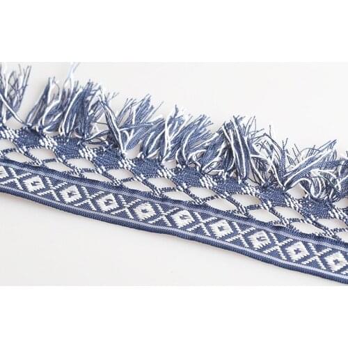 2 yards Embroidery Tassle Jacquard Ribbon for DIY Craft Curtain Home Textile Clothing Bags Trims Accessories