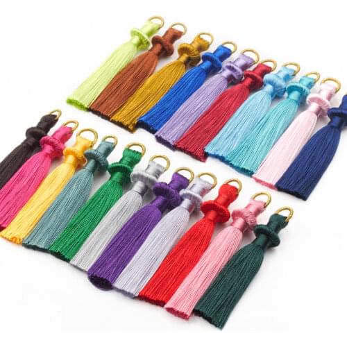 10Pcs New mushroom tassel gold pull circle 77mm jewelry clothing accessories decoration DIY material eardrop small hanging ear