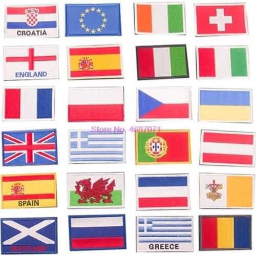 By DHL 560pcs 8cm x 5cm European flag Ukraine EU Croatia Patches 3D flag Patch for Jacket Jean clothing Patch Riding sticker