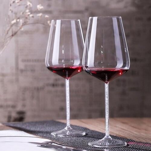 European Large Capacity Glass Wine Cup Wedding Goblet Luxury Party Toasting High Quality Rhinestones Design Decoration