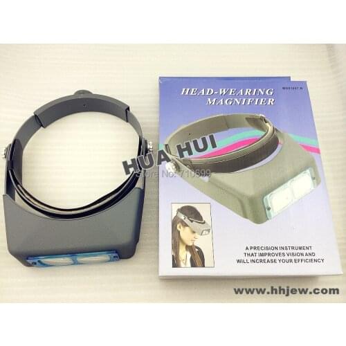 Hot sale Cheap Double Lens Head-mounted Headband Reading Magnifier Head Wearing Magnifying Glass Loupe 4 Magnifications Glasses