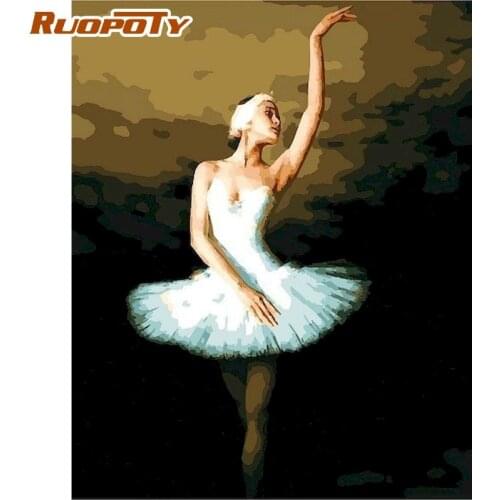 RUOPOTY Oil Painting By Numbers Kits For Adults Children HandPainted 40x50cm Frame On Canvas Ballet Dancer Art Picture Unique Gi