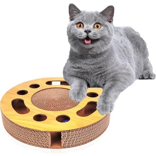 Digging Ball Cat Scratch Board Round Corrugated Paper Bed Kitten Grind Claw Training Protecting Furniture Funny Turntable Toy