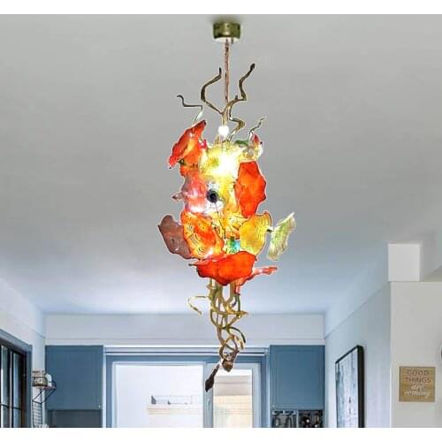 Flower Chandeliers Modern Pendant Lamps Wedding Decoration Lighting Hand Blown Murano Glass Chandelier with LED Bulbs
