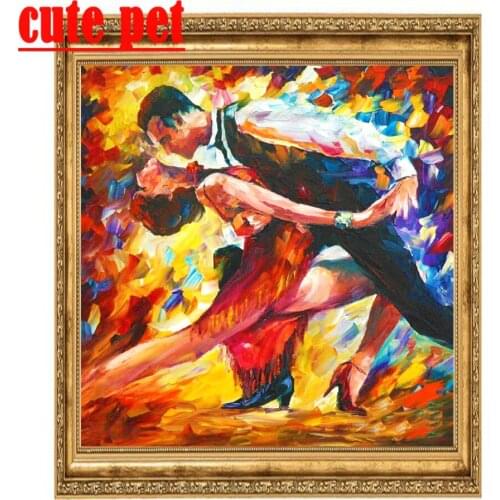 Cute pet 100% Resin square,Round 5D Diamond Painting Passion tango DIY Cross Stitch Embroidery Home Decor Diamond Mosaic Gift