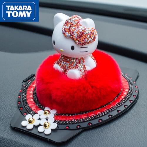 Cute cartoon kt Hello Kitty diamond car perfume seat decoration, creative rabbit hair, car interior accessories lady