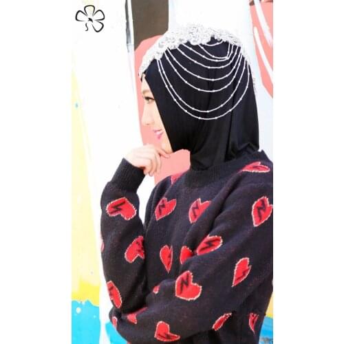 Shiny Diamond Beaded Muslim Cotton Cap Turban Dubai Wedding Party Hat Islamic Wrap Headwear Hijab UAE Arab Eid Women Headscarf