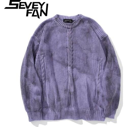 Tie-Dye Sweater Mens New Harajuku Dark Wind Loose Trend National Tide Brand Sweater Male