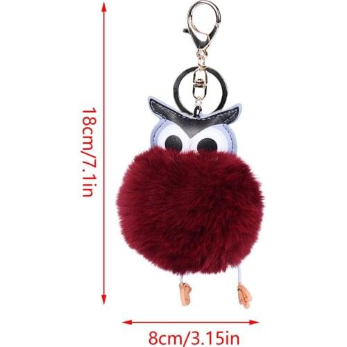New Design Cute Fashion Personalized DIY Plush Cartoon Owl Keychain Bag Plush Car Keychain Pendant Valentines Day Jewelry Gifts