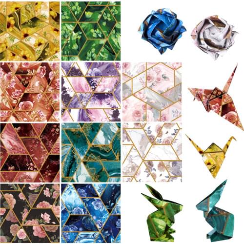 Origami Paper Square Marble 100pc/set Folded Paper Bronzing Art Paper Card Making DIY Scrapbooking Paper Craft Decoration