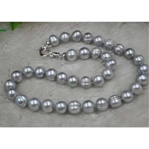 17" 9-10mm gray freshwater pearl necklace
