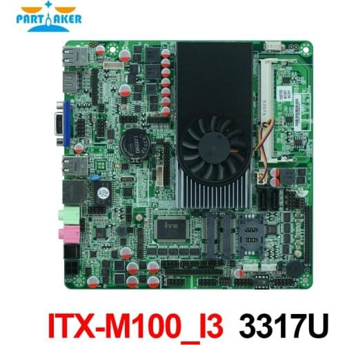 Partaker Intel I3 3317U ITX-M100_I3 Industrial Thin mainboard Embedded computer Motherboard with 10 RS232