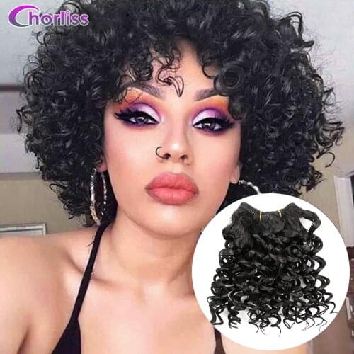 Chorliss Pure Dark Blonde Weave Afro Kinky Curly Hair Weaving Synthetic Hair Extensions Crochet Hair Weft 105g/lot 3pcs/lot