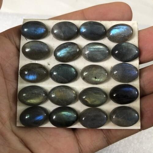 Blue Flash Labradorite Bead Cabochon 10x14mm Oval Gem Stone Bead For jewelry making 2piece/pack