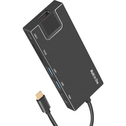 Type C 8 in 1 USB 3.0 HDMI 4K RJ45 Ethernet Adapter Micro SD TF Card Reader HUB Charger for Macbook Adapter