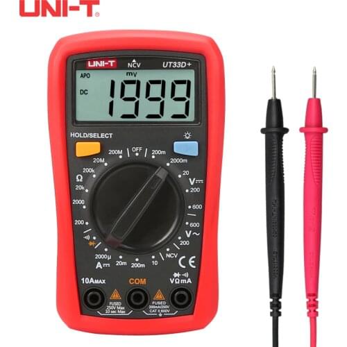 UNI-T UT33A + UT33B + UT33C + UT33D + Digital Multimeter Voltage Current Resistance Ohm Capacitance NCV Tester LCD