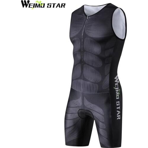 Weimostar triathlon Cycling Jersey Compression Skinsuit One-Piece Sleeveless Cycling Clothing Downhill mtb Bicycle Bike Jersey