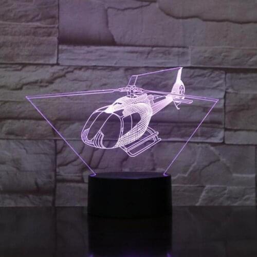 Helicopter Series 3d Night Lights Creative Illusion Acrylic Table led Lamp Colorful Touch Usb Bedroom Accessories Night Lamp