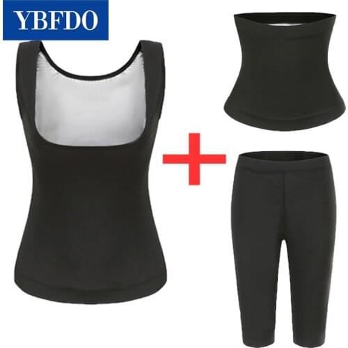 YBFDO Body Shaper Suit Sauna Shapers Hot Sweat Sauna Effect Slimming Vest Fitness Belt Shapewear Workout Gym Leggings Pants
