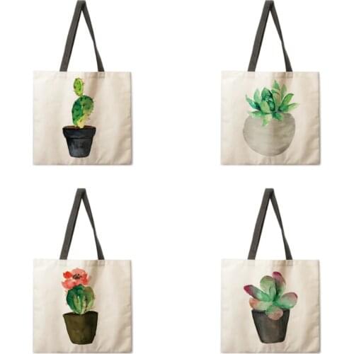 Ladies Shoulder Bag Beach Tote Bag Green Bonsai Ladies Tote Bag Reusable Shopping Bag