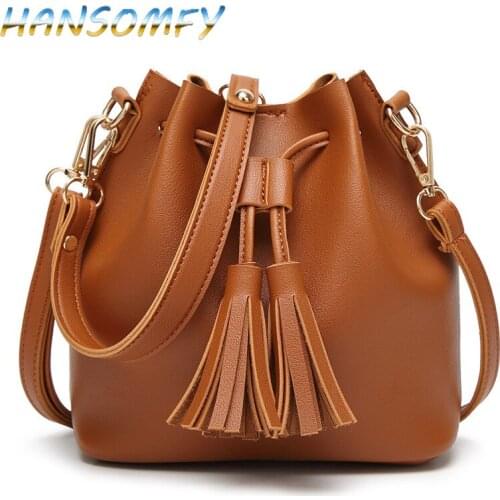 Women Bag Shoulder Crossbody Bucket Bags for Women Summer Tassel Women Bags Leather Purses Luxury Handbags Famous Brand MX-20
