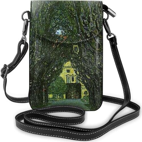 Classic Artist Gustav Klimt Print Handbags Oil Painting Flap Crossbody Purse Women Leather Shoulder Bag Ladies Phone Bags