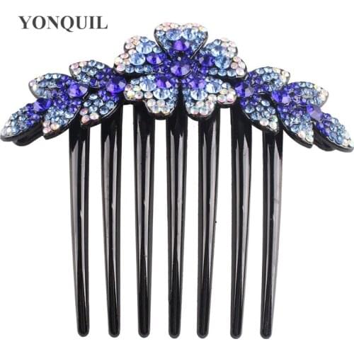 Shny Rhinestone Hair Comb Women Crystal Flower Hair Accessories Korean Acrylic Hairpin Ladies Female Headdress Fancy Hairclips