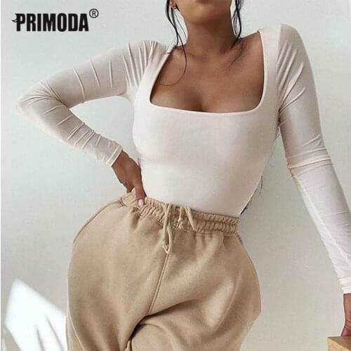 Women Sexy Black Body Cotton Bodycon Bodysuit Long Sleeve Feminino Mujer Skinny Solid Club Stretchy Rompers Jumpsuit Tops PR1077