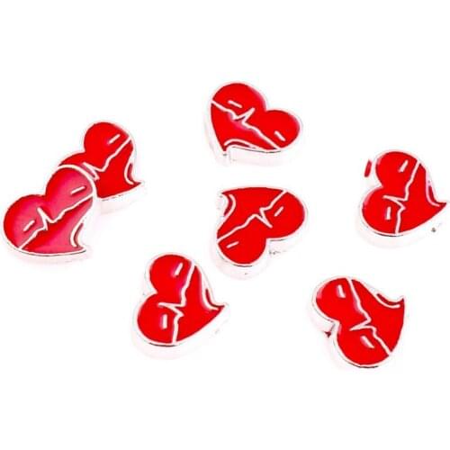 20 , 50)PCS/lot RED Heart Floating Locket Charms Fit For Memory Magnetic Locket Pendant Jewelrys Making