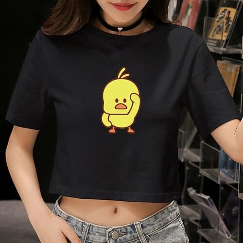 2020 Harajuku Funny Animal T Shirt Women Animal Tops Kawaii T Shirt Women Summer Crop Top Sexy Cropped Tees Cute Shirt