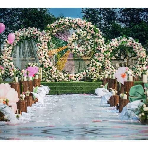 21Circle Wedding Arch for Balloons Flowers Wed Decor Iron Round Arch Stand Backdrop Holder Party Background DIY Decoration Props